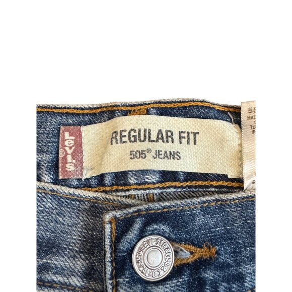 Levis 505 Regular Fit Jeans Mens W40 L32 Blue Denim Straight Leg - Picture 3 of 6